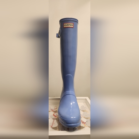 🔥 Hunter Women's Original Tall Gloss Rain Boots, blue, size 8 🔥 - Picture 8 of 10